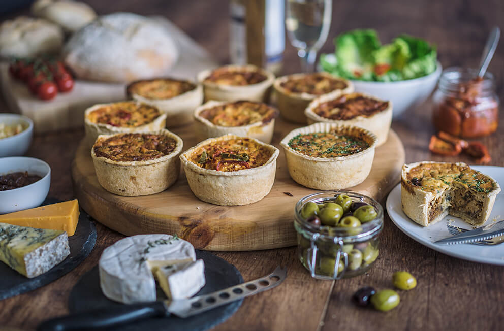 8 Piece Hand Crafted Quiche Collection Toppings Pies